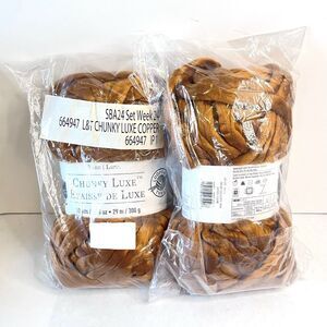 Lot Of 2 Loops & Threads Chunky Luxe Big Yarn Copper 32 Yds Each Acrylic 664947